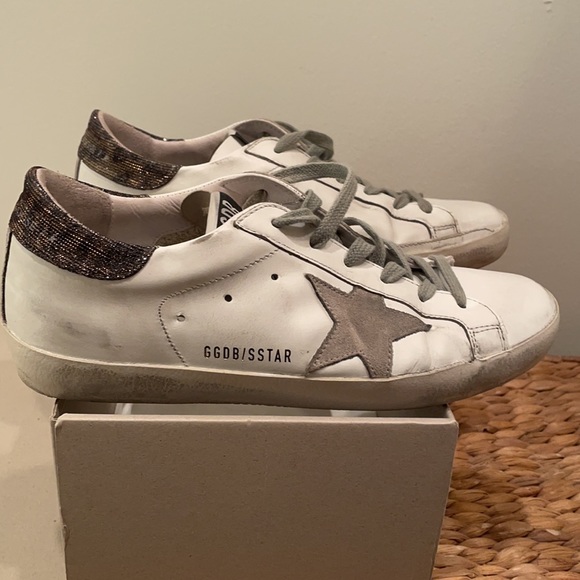 Golden Goose Superstar Classic With List / White with Lurex Heel. Box & duster. - Picture 10 of 13